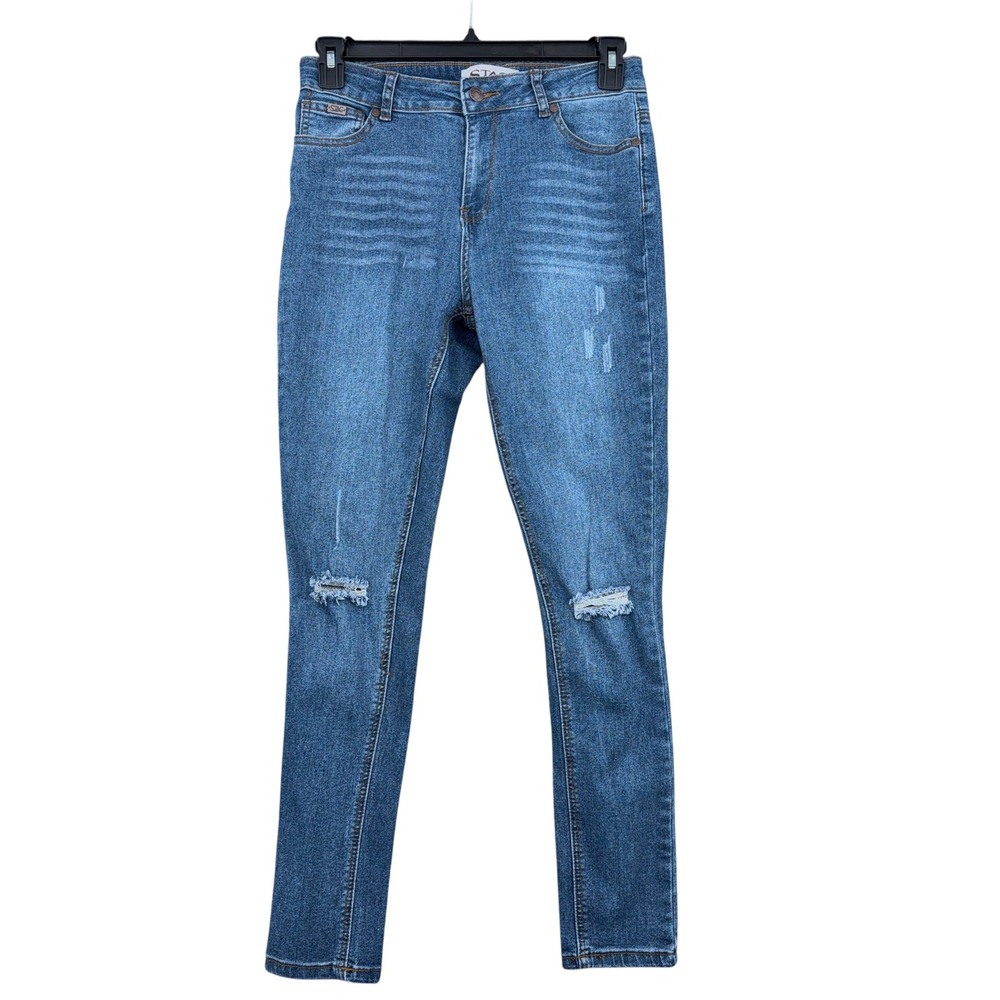 Stag Jeans Distressed Skinny Jeans Womens 11 Cotton Blend Blue‎